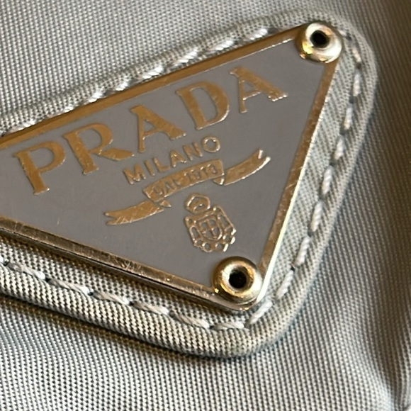 Prada Tessuto Nylon Leather accented backpack grey - Picture 3 of 12